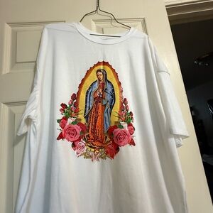 SHEIN White Tee with Colorful Graphic